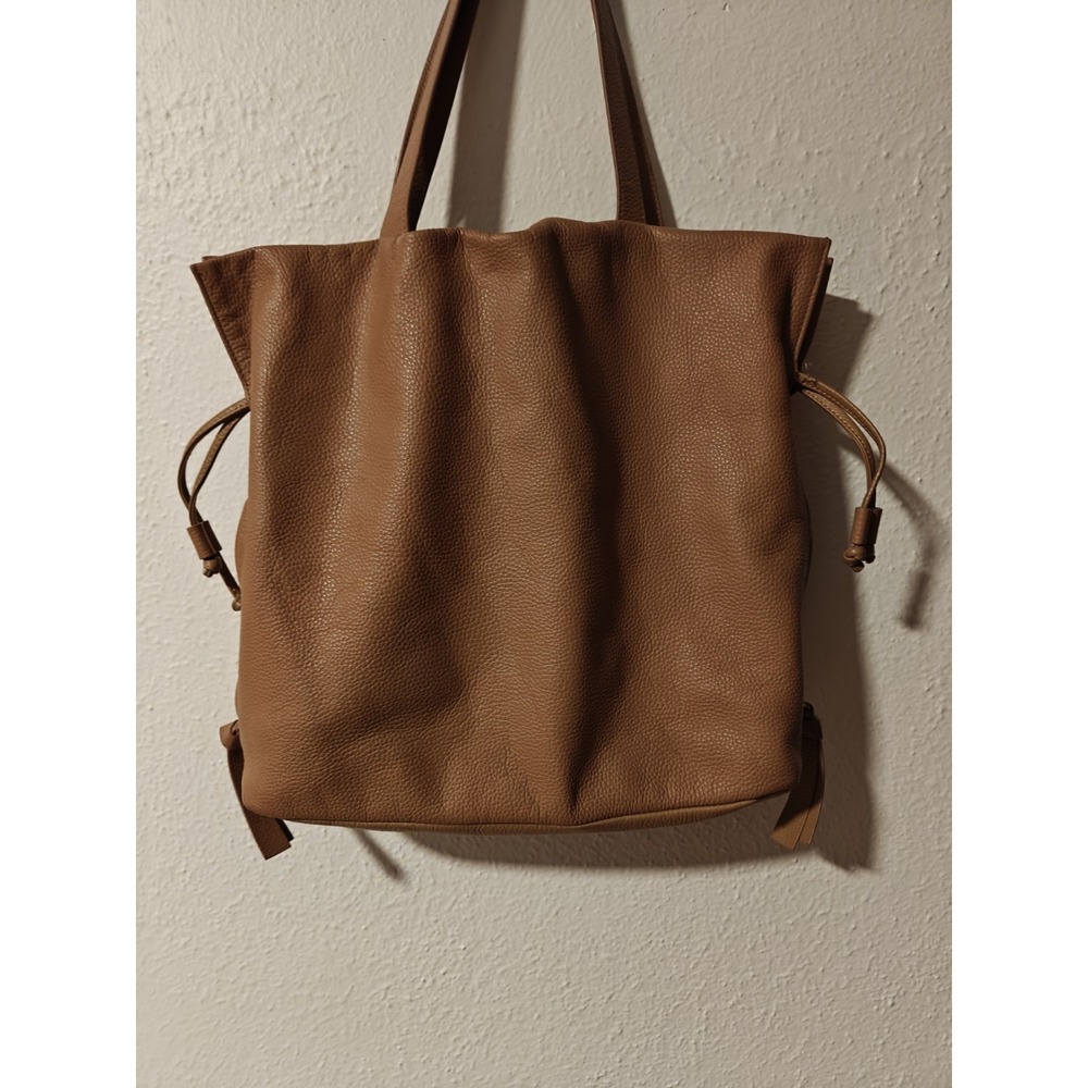 Tote Le Monde Roma Cinch Camel Leather Tote Bag Purse